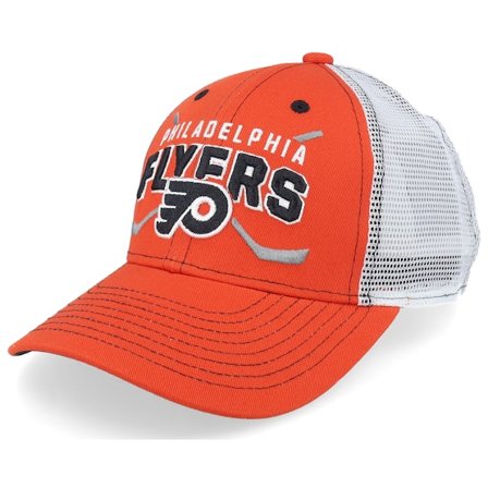 Outerstuff - Kids Philadelphia Flyers Lockup Meshback Burnt Orange/White Trucker Trucker Orange Cap - NHL @ Hatstore