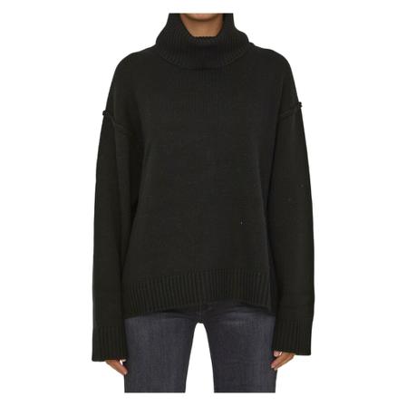 Allude, Long Knitwear Zwart, Dames, Maat:XS
