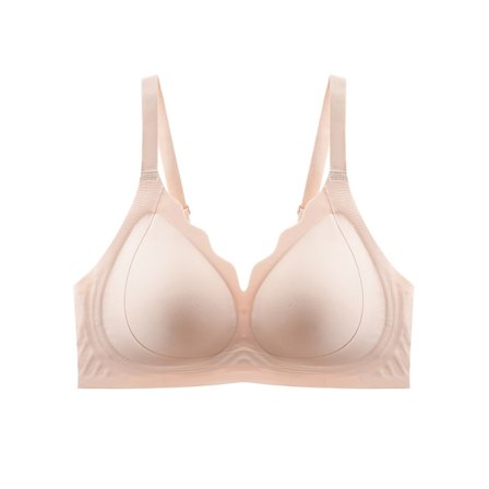 Seamless Wireless Full-Coverage Cotton Bra - Åndbar, Løftende, Samlende, Plus Størrelser skin XL
