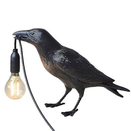 Lucky Bird Lampe Bordlampe LED Lampe Nattlampe Svart