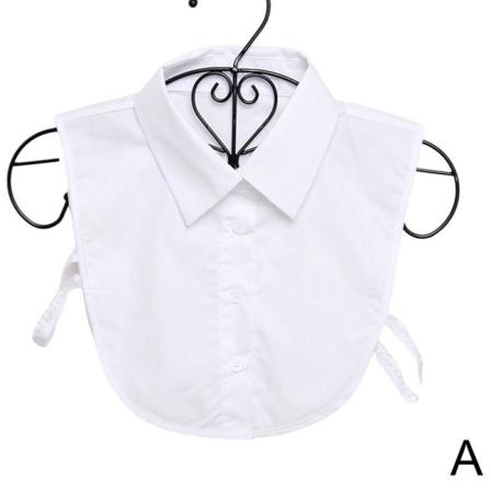 Bowtong Kvinnor Bomull Spets Fake Collar Vintage Avtagbar Blus