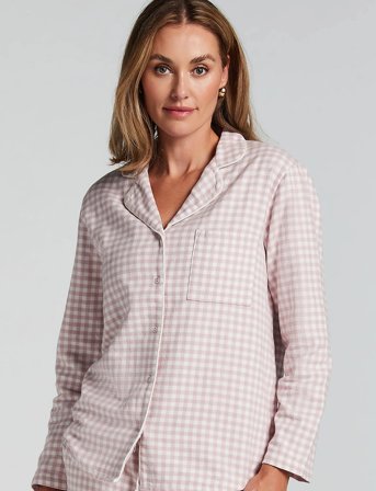 Hunkemöller Jacket Ls Check Essentials - Pink - XS