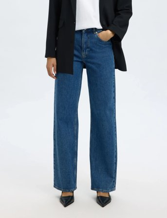 Selected Slfwide Bea-Kori Hw Jeans Noos - Blue - 30 x 32