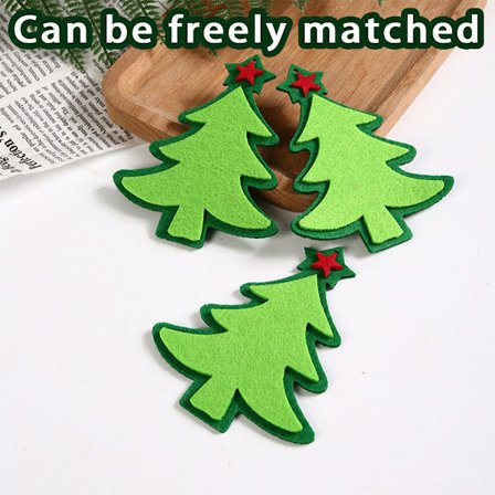 Dubbla lager Filt Snögubbe Applikationer Filt Ornament Kit för Juldekoration 3#