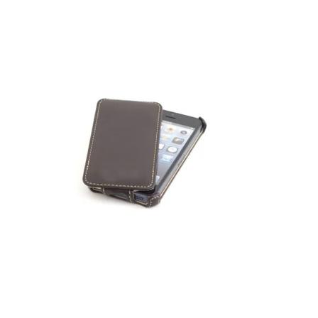 Iphone 5/5s Fodral - Ultraslim Och Snap In-funktion, Äkta Läder Brun