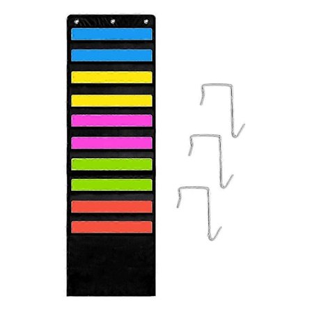 Hängande Förvaringsficka för Papper, 12 X 12 Tum Pappersförvaring med 3 Hängande Krokar för Förvaring av Sc bs