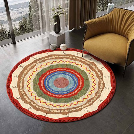 Rund Area Matta Mandala Mattor för Sovrum Badrum Tvättad Halksäker Cirkel Golvmattor Chic Bohemian Heminredning Mattor - Stil 3