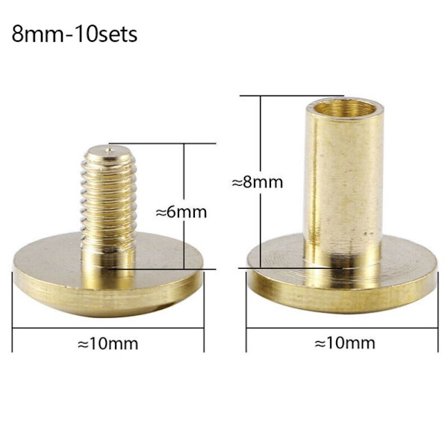 10 stk Arc Belte Skrue Lær Håndverk 8MM10SETT 10SETT