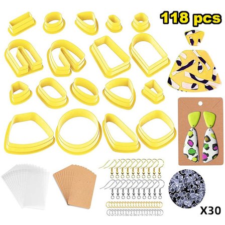 118st Polymer Clay Cutters Örhängen Cutters GUL