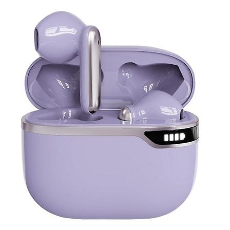 Bluetooth-kompatibla V5.2-hörlurar Tws True Wireless-hörlurar In-ear-hörlurar Vattentäta Mini-headset Stereo Sports Earpiec(Lila)