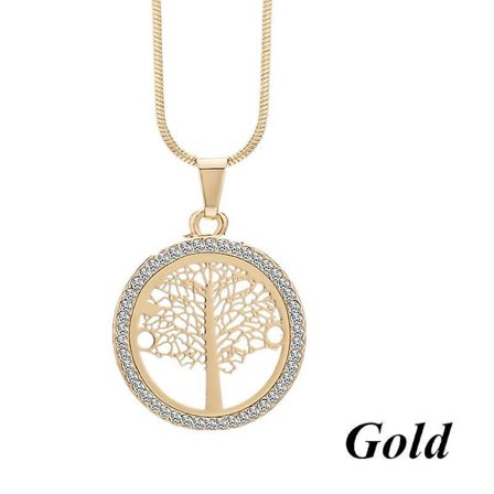 1 STK Vintage Gift Party Hallow Out Tree of Life hänge halsband