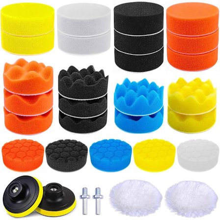 31 Poleringsfästen Sladdlös Skruvdragare, Poleringssvampset 3 Tum för M10 Bilpolerare Borradapter, Poleringssvampset Svamp