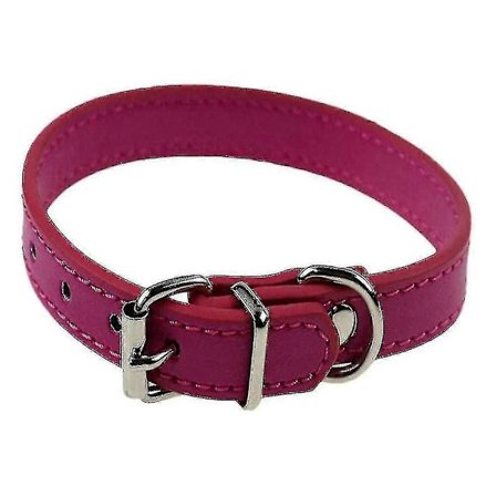 Halsbånd til hunde, justerbart hvalpehalsbånd i kunstlæder med spænde