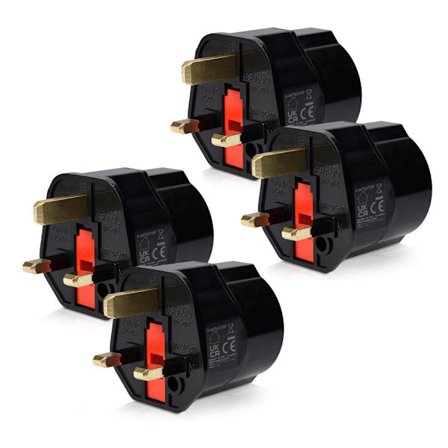 4-pakning UK Reisepluggadapter Type G Kompatibel med England Skottland Irland Malta Singapore Hong Kong Malaysia