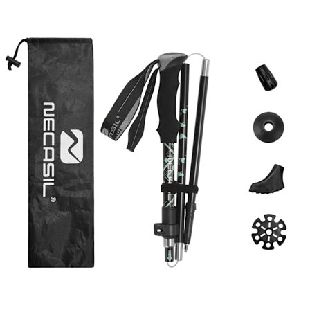 5-Sektions Vandrestav i Aluminiumlegering - Teleskopisk Vandrestav til Udendørs Eventyr Black