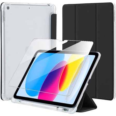Cover til iPad 11" A16 - BOOLING - Stødbeskyttelse - Tempereret Glas - Sort Stylus Halter
