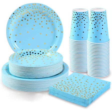 80 st papperstallrikar Servetter koppar, disponibel festservis set,