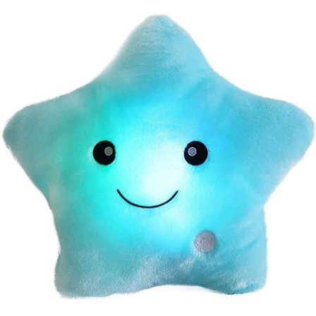Blinkende Stjerne Lysende LED Lys Plysj Leketøypute Kosedyr Gaver til Barn Jul Blå
