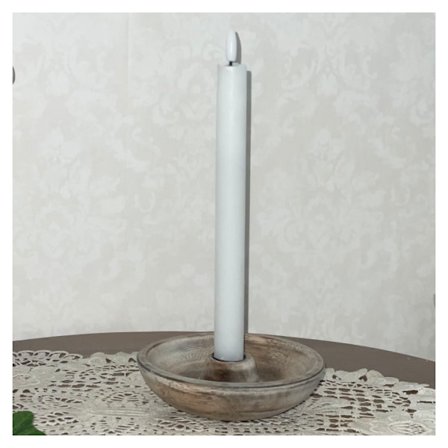 Rund svarvad träljusstake