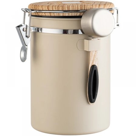 (Beige) Kaffepulver lufttæt dåse spisekammer opbevaringshylder til at tage med beholder med låg lufttætte madbeholdere kaffeb,A