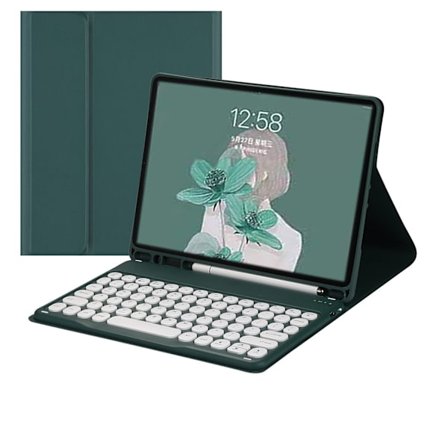 Fodral för iPad Pro 10.9/11" Qingshan Daipi Rund Tangent Bluetooth Tangentbord Magnetisk Sug