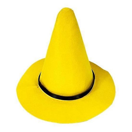 Halloween Heksehat Spids Gul Filt Troldmand Top Hat Stor Skygge Udklædningshat Cosplay_Super Gave