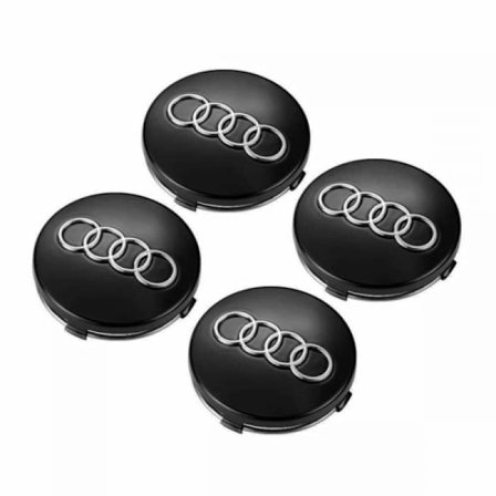 60MM 4-pak Senterdeksel for AUDI Sølv one size