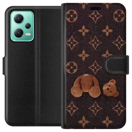 Yhteensopiva Lompakkokotelo Xiaomi Xiaomi Redmi Note 12 Graafinen monogrammikuvio, jossa taiteellisesti muotoiltu nalle