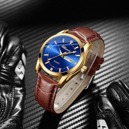 Miesten kello Rajatylmäinen ulkomaankauppa Vedenkestävä vyö Kvartsikello Miehet