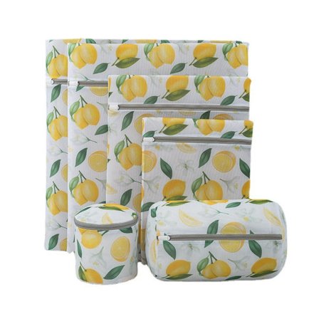 (Sitronmønster) Vasknett for vaskemaskin - 6 reisevask