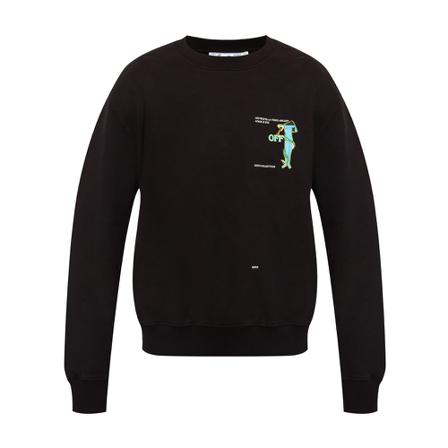 Off White Sweatshirt with logo Sort, Herre Hættetrøjer