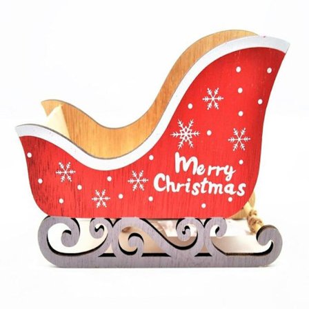 Joulukoriste - Z1 - Joululotteri - Joulupukin reki - Massiivipuuta - 18 cm