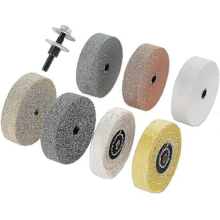 Poleringshjulssæt 3 tommer, til bordpolermaskine/bænksliber, poleringshjulhul 3/8 tommer, boremaskine