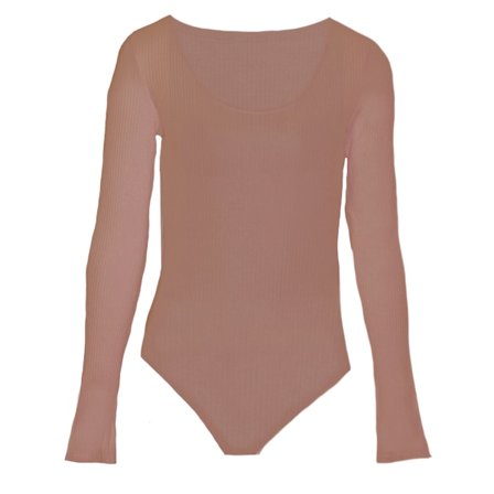 Brave Soul Dam/Kvinnor Långärmad Låg Skuren Body XS Taupe