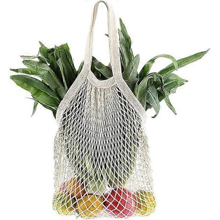 Kpl Uudelleenkäytettäviä Ostoskasseja, Puuvillaiset Verkkokassit