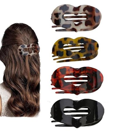 4 stk. flade hårklemmer til kvinder, buet design hårklemmer til at ligge ned, bilkørsel - matte stærke hårklemmer_TF_TF