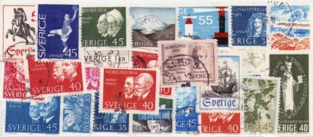 Sverige - 25 forskellige frimærker