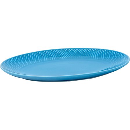 Lyngby porcelæn Rhombe serveringsfat Oval, blå