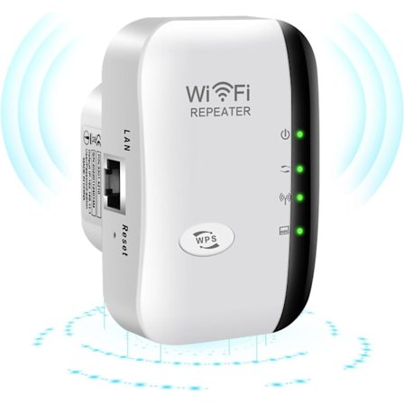 WiFi Extender Booster - Repeater/AP-läge med Ethernet-port - WPA2 Säker Bred Täckning
