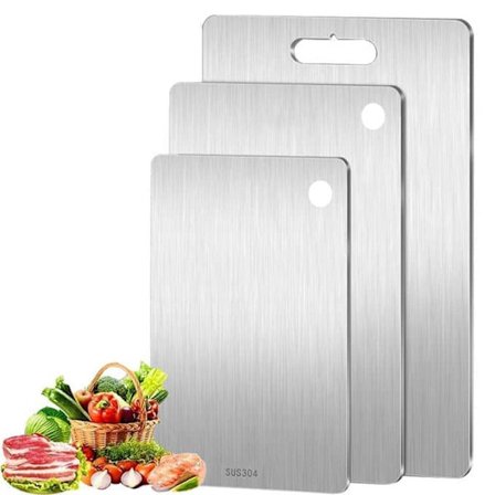 3-delars set med dubbelhäftande skärbräda i rostfritt stål, mögel- och fukttålig_TF_TF