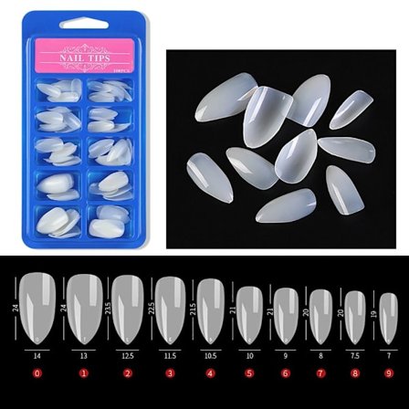 False Nails Tips Full & Halvt Dekke Fake Nails NATURLIG MANDEL