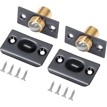 2 st svarta kulspärrar, rullkulsmöbeldörrlås, rostfri
