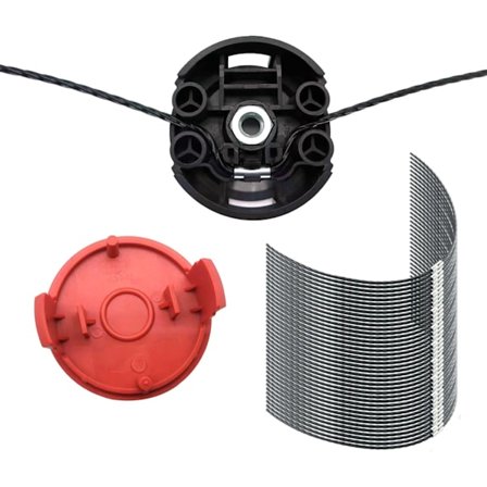 för Bosch trimmer, F016800431 Ersättningstrimmerhuvud och linjelock för Bosch trimmer AFS 23-27 950W (1 trimmerhuvud + 1 lock + 30 linor)