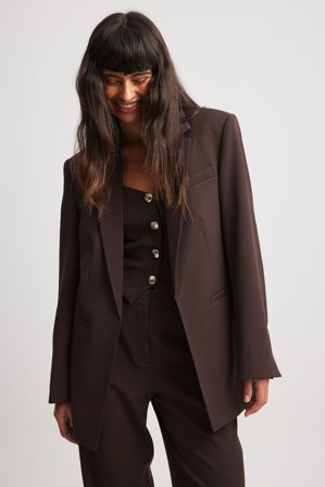 NA-KD Blazer - Blazer ajusté - Marron - EU 34