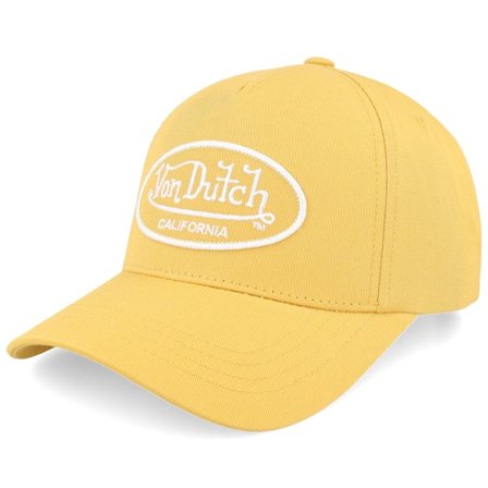Von Dutch - Gul adjustable Caps - Oval Patch Baseball Cap Yellow A-Frame Adjustable @ Hatstore