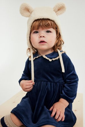 Kappahl | Czapka dla niemowląt, z pluszu | Beżowy