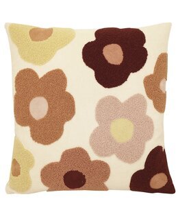 Pudebetræk Daisey med broderede blomster 1-pak Vinrød