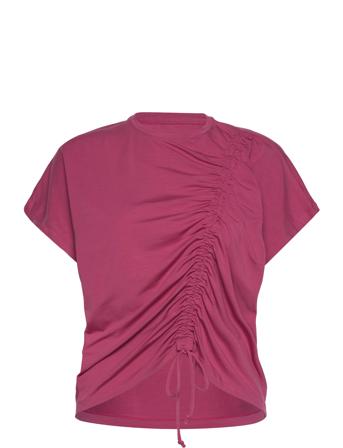 Delight Gathering Tee Sport Women Sport Clothing Sports Tops & T-shirts Sport T-Skjorte Red Casall