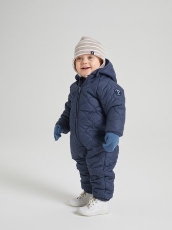 Polarn O. Pyret - Solid color, lightly padded, windproof all-in-one - 68 - Childrenswear - blue