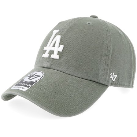 47 Brand - MLB Grønn unconstructed Caps - Los Angeles Dodgers Clean Up Moss Dad Cap @ Hatstore